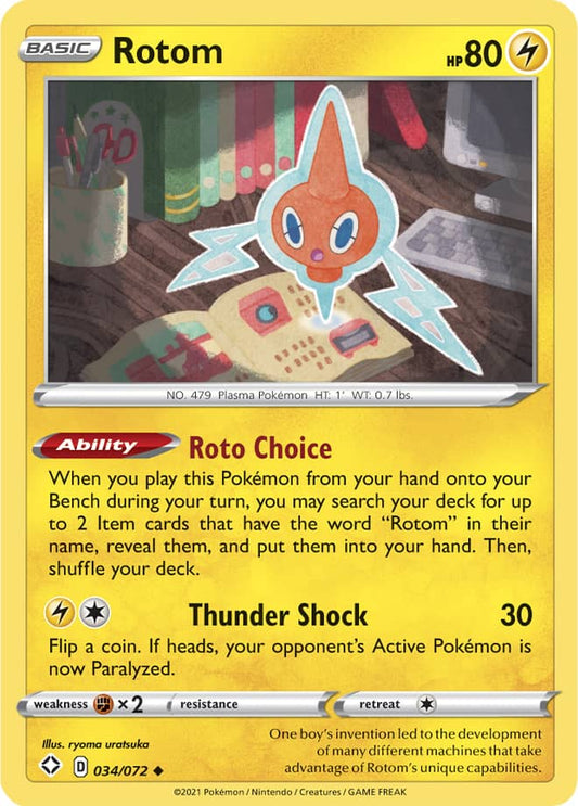 Rotom Base card #034/072 Pokémon Card Shining Fates