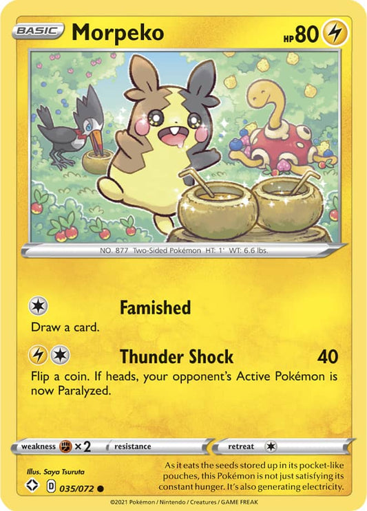 Morpeko Base card #035/072 Pokémon Card Shining Fates