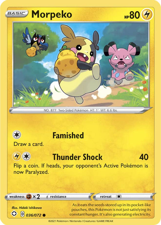 Morpeko Base card #036/072 Pokémon Card Shining Fates