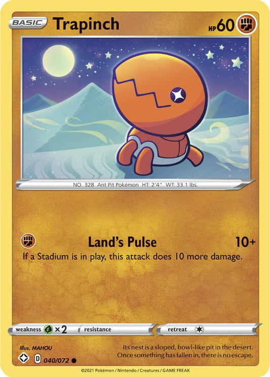 Trapinch Base card #040/072 Pokémon Card Shining Fates