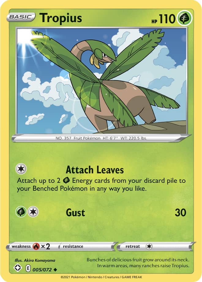 Tropius Base card #005/072 Pokémon Card Shining Fates