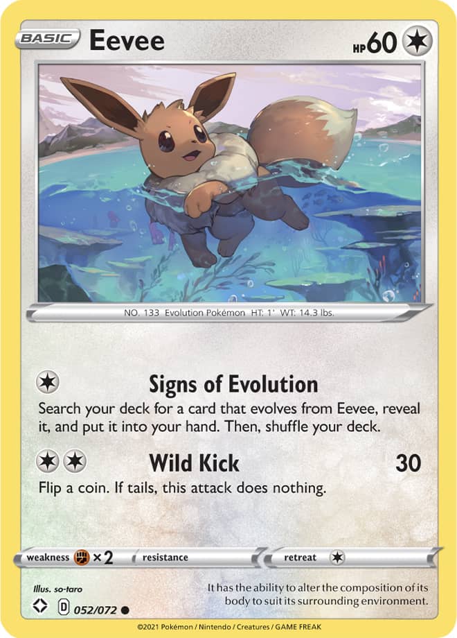 Eevee Base card #050/072 Pokémon Card Shining Fates