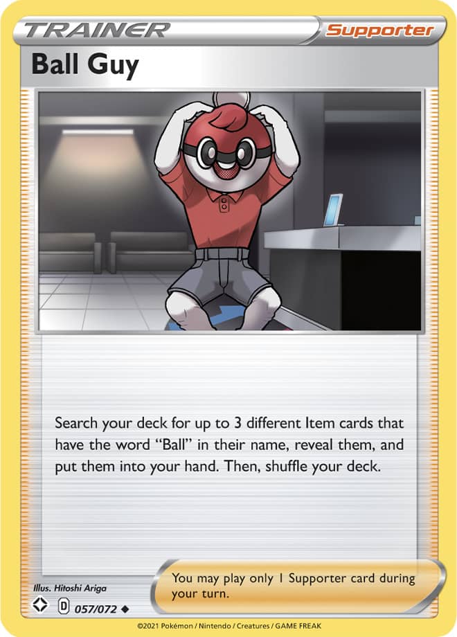 Ball Guy Trainer Base card #57/072 Pokémon Card Shining Fates