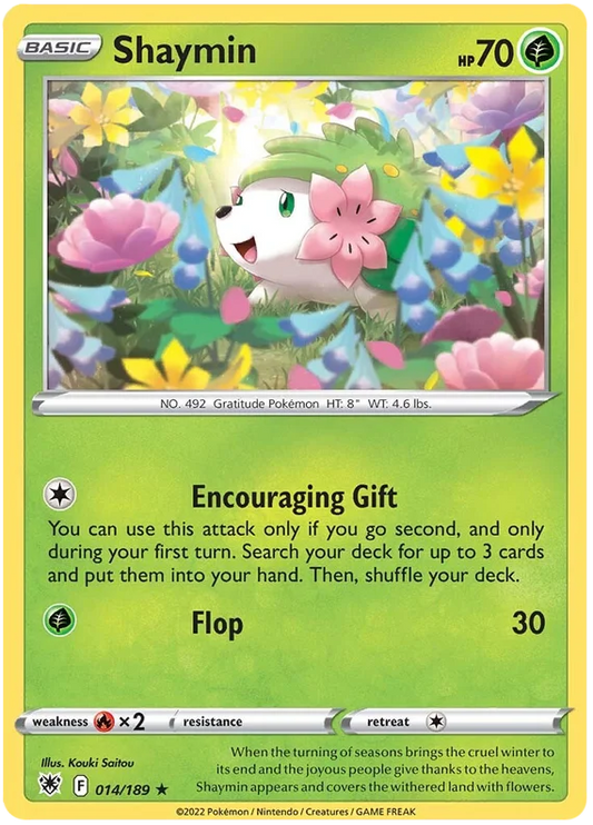 Shaymin Rare Base Card #014/189 2022 Sword & Shield Astral Radiance Pokemon Card