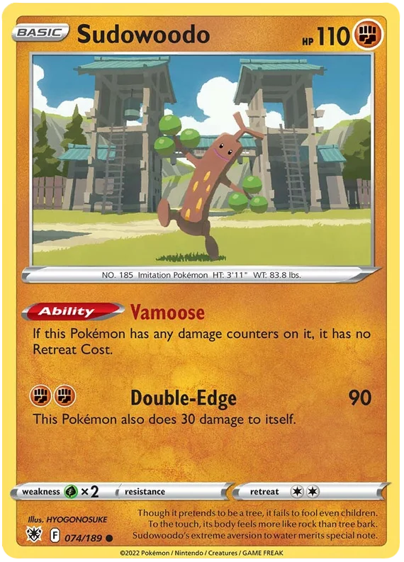 Sudowoodo Base Card #074/189 2022 Sword & Shield Astral Radiance Pokemon Card