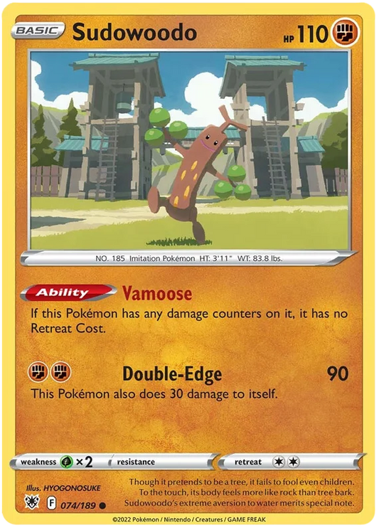 Sudowoodo Base Card #074/189 2022 Sword & Shield Astral Radiance Pokemon Card