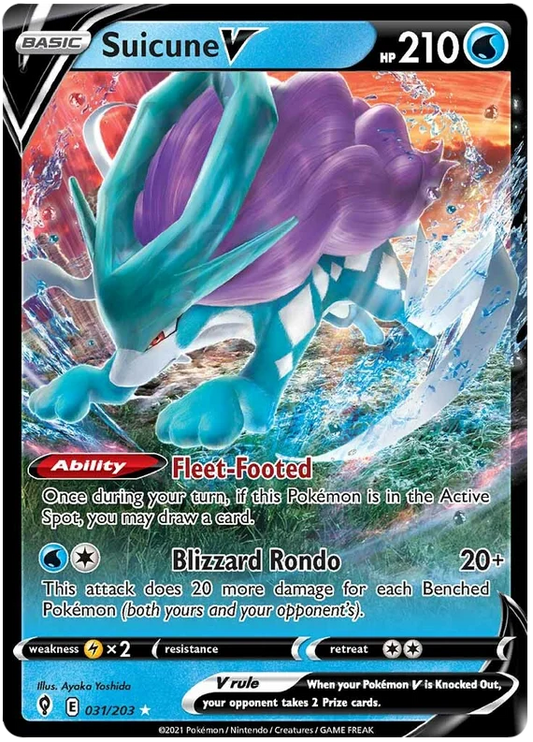 Suicune V Ultra Rare #031/203 Pokemon Sword & Shield Evolving Skies