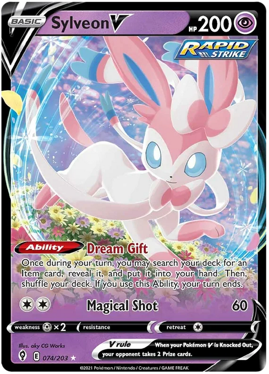 Sylveon V #074/203 Ultra Rare Pokémon Card Evolving Skies