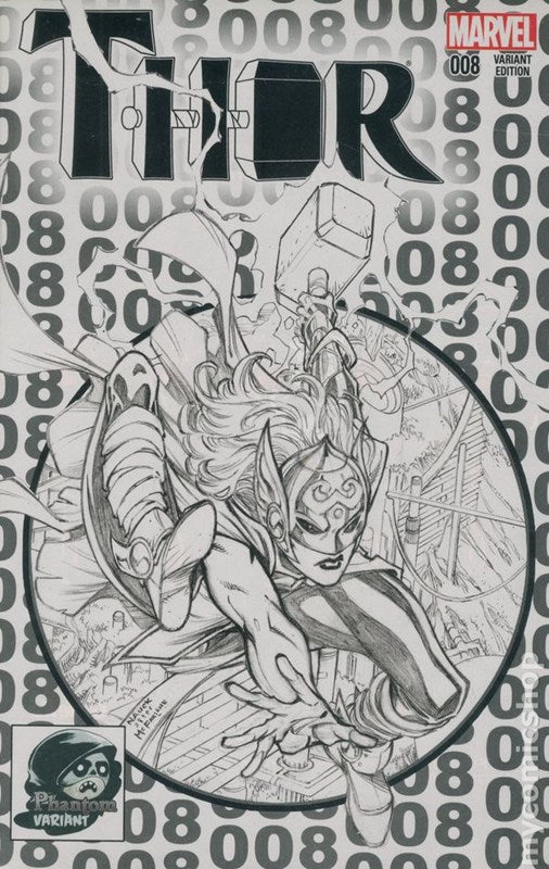 THOR # 008 PHANTOM VARIANT EDITION BLACK & WHITE COVER  HOMAGE  SPIDER-MAN 300 COVER MARVEL COMIC BOOK 2015