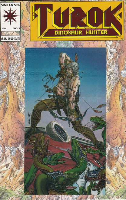 TUROK DINOSAUR HUNTER # 1 VARIANT EMBOSSED RED FOIL COVER VALIANT COMIC BOOK 1993