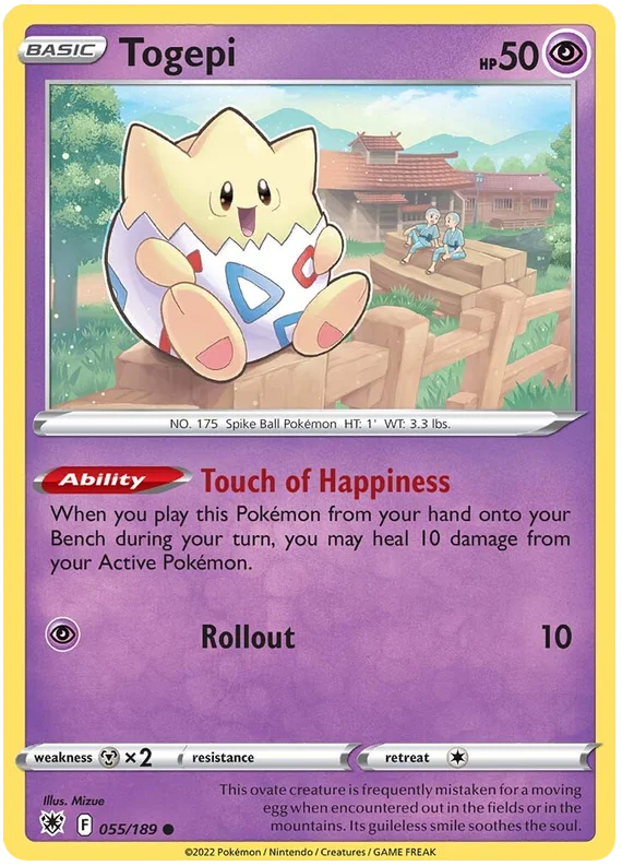 Togepi Base Card #055/189 2022 Sword & Shield Astral Radiance Pokemon Card