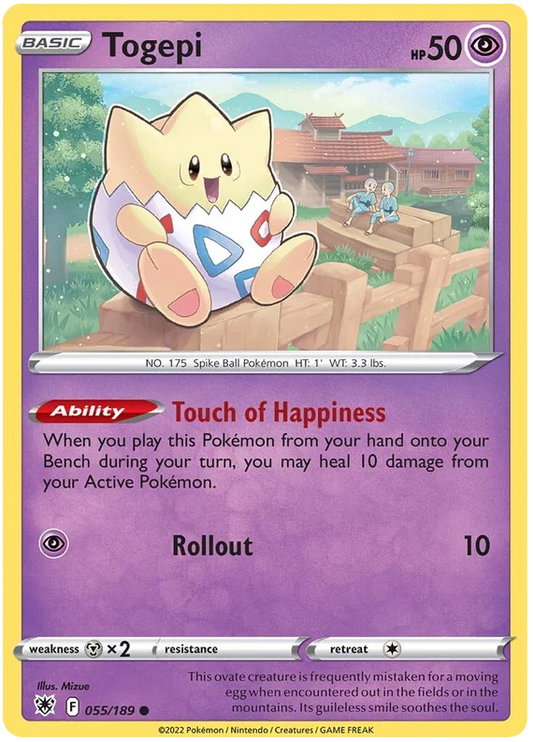 Togepi Base Card #055/189 2022 Sword & Shield Astral Radiance Pokemon Card