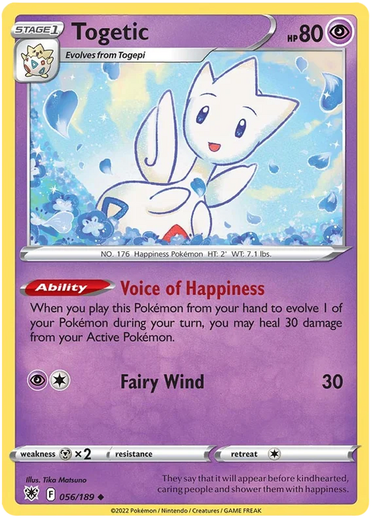 Togetic Base Card #056/189 2022 Sword & Shield Astral Radiance Pokemon Card