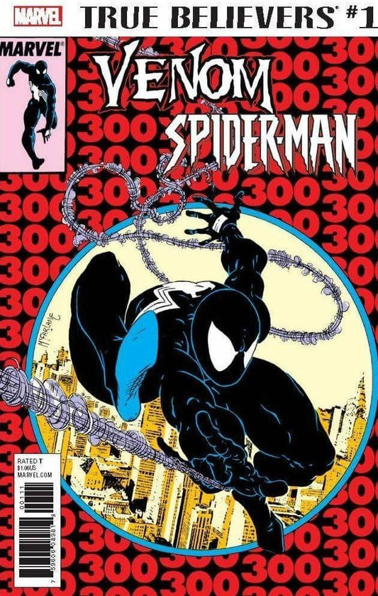 VENOM VS SPIDER-MAN # 1 TRUE BELIEVERS  HOMAGE  SPIDER-MAN 300 COVER MARVEL COMIC BOOK 2018