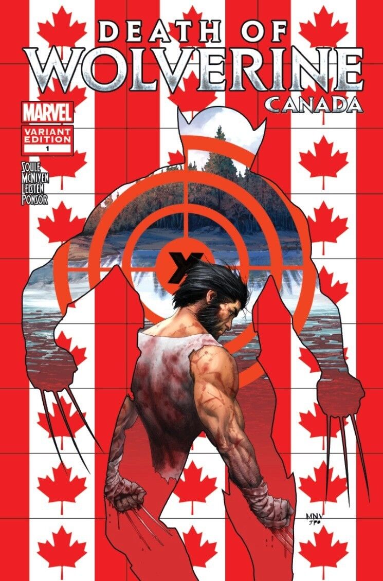 DEATH OF WOLVERINE # 1 VARIANT CANADIAN COVER MARVEL COMICS  NM 2014