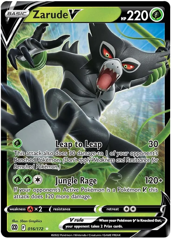 Zarude V #016/172 Ultra Rare Pokémon Card Brilliant Stars