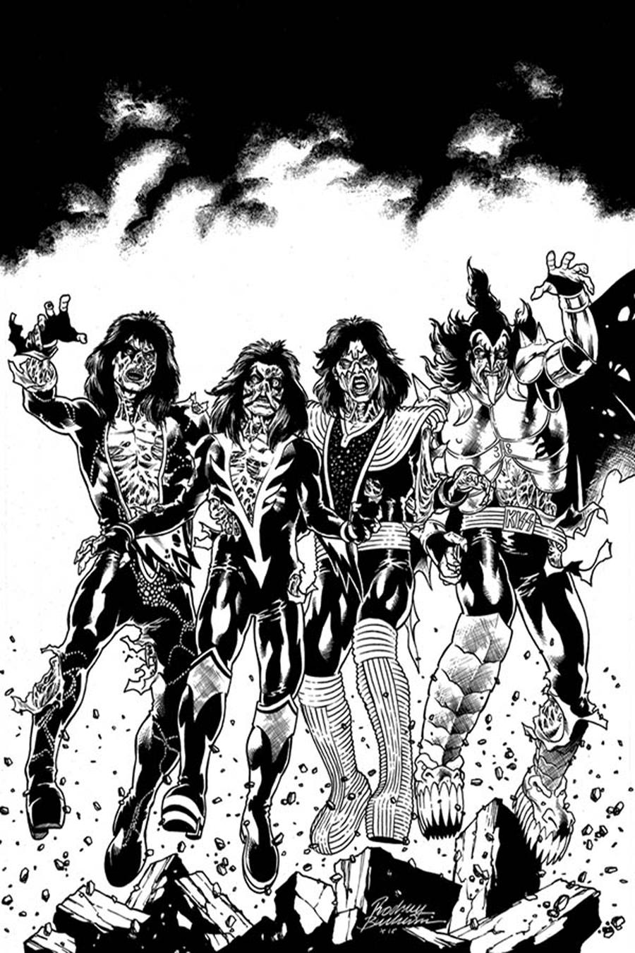 KISS ZOMBIES # 01 VARIANT DESTROYER B&W VIRGIN1:25  COVER DYNAMITE COMICS NM 2019