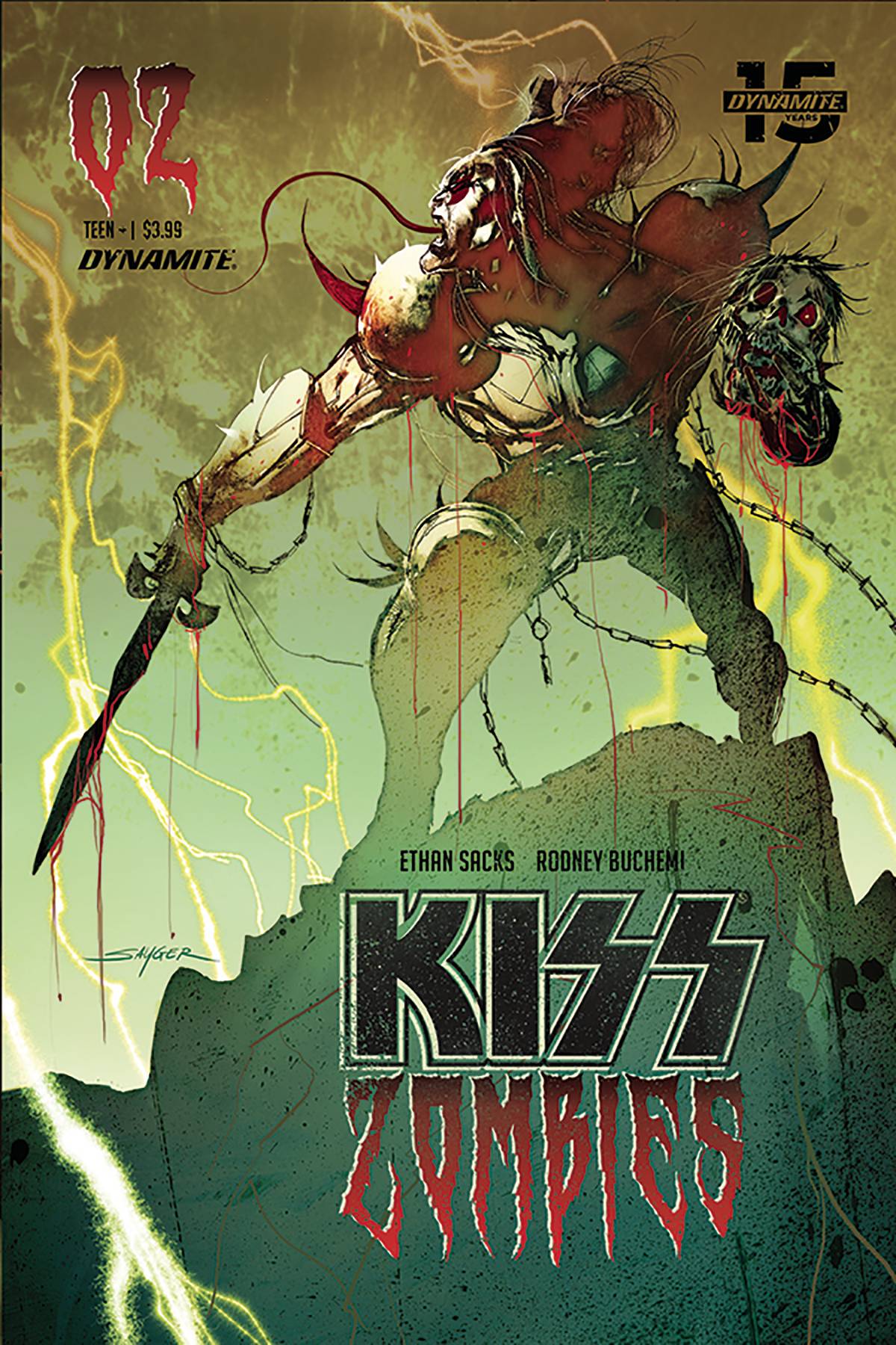 KISS ZOMBIES # 02 VARIANT B COVER NM DYNAMITE COMICS 2019