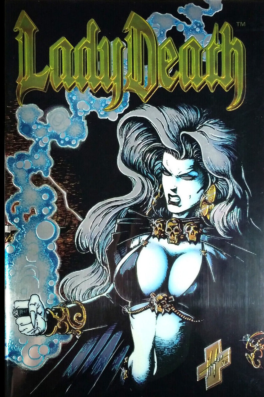 LADY DEATH # 1 BETWEEN HEAVEN & HELL VARIANT CHROM COVER CHAOS COMICS 1995