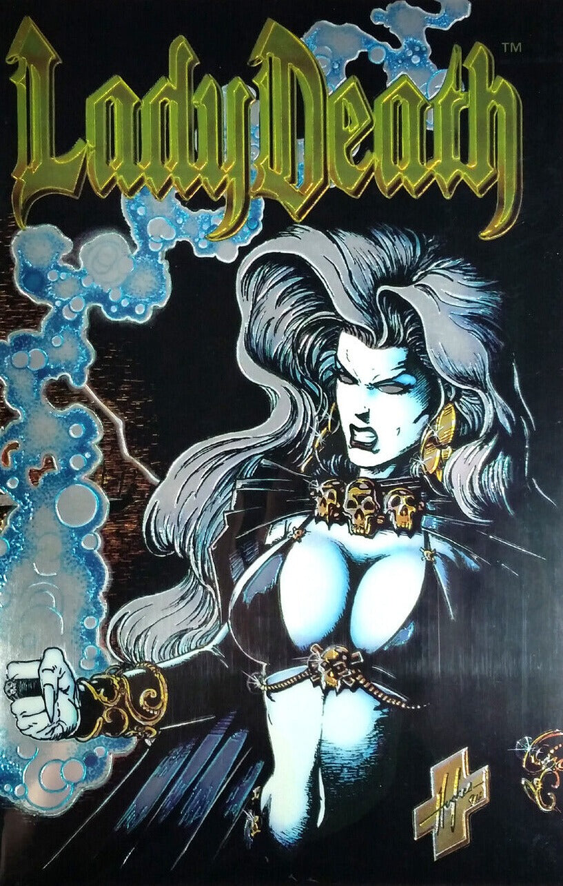 LADY DEATH # 1 BETWEEN HEAVEN & HELL VARIANT CHROM COVER CHAOS COMICS 1995