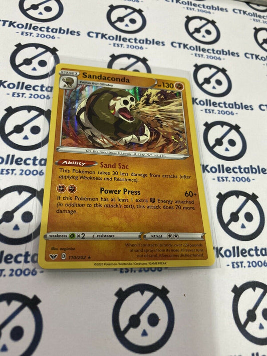 Sandaconda #110/202 Holo Rare Pokémon Card Sword & Shield