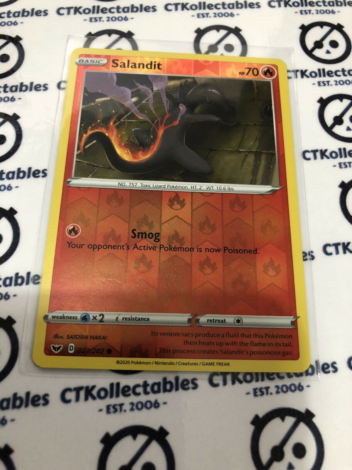 Salandit Reverse Holo #027/202 Common Pokémon Card Sword & Shield