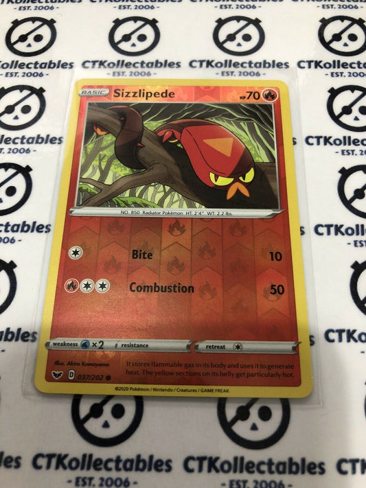 Sizzlipede Reverse Holo #037/202 Common Pokémon Card Sword & Shield