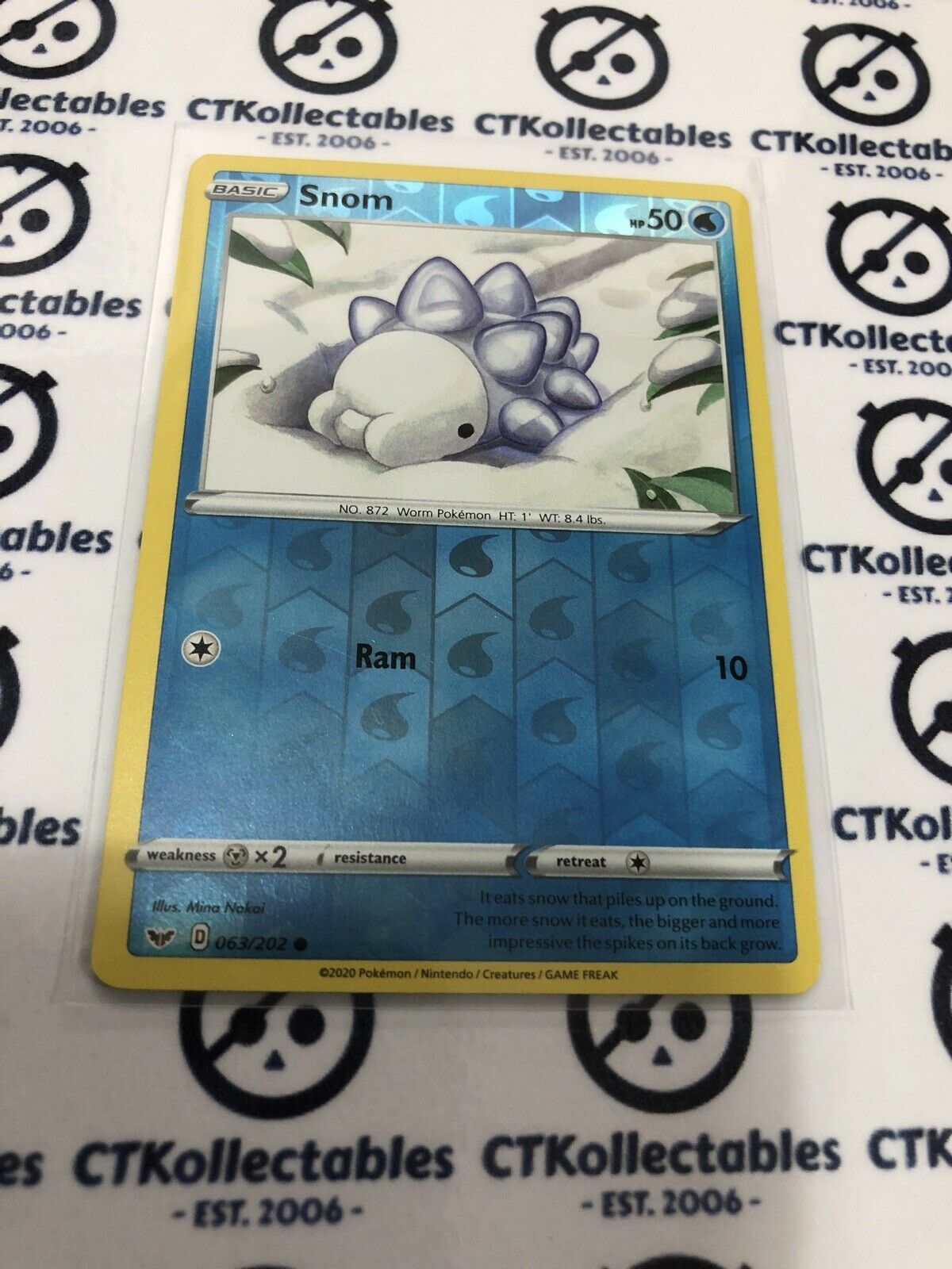 Snom Reverse Holo #063/202 Common Pokémon Card Sword & Shield