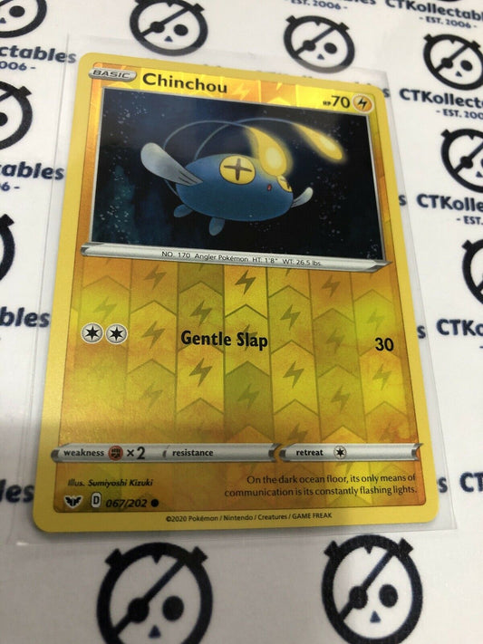 Chinchou Reverse Holo #067/202 Common Pokémon Card Sword & Shield