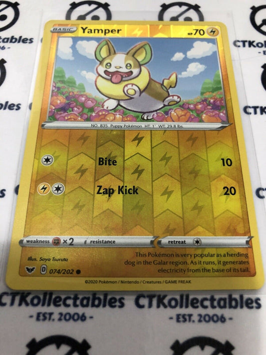 Yamper Reverse Holo #074/202 Common Pokémon Card Sword & Shield