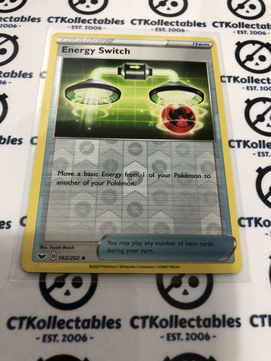 Energy Switch Reverse Holo #162/202 Uncommon Pokémon Card Sword & Shield