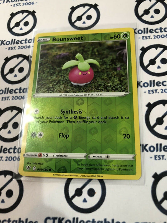 Bounsweet Reverse Holo #014/189 Common Pokémon Card Sword & Shield