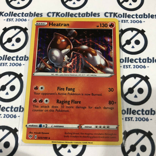 Heatran Holo #025/189 Rare Pokémon Card Sword & Shield