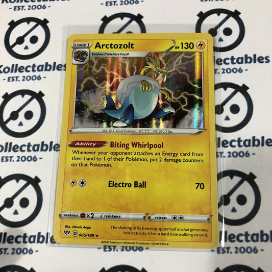 Arctozolt Holo #066/189 Rare Pokémon Card Sword & Shield