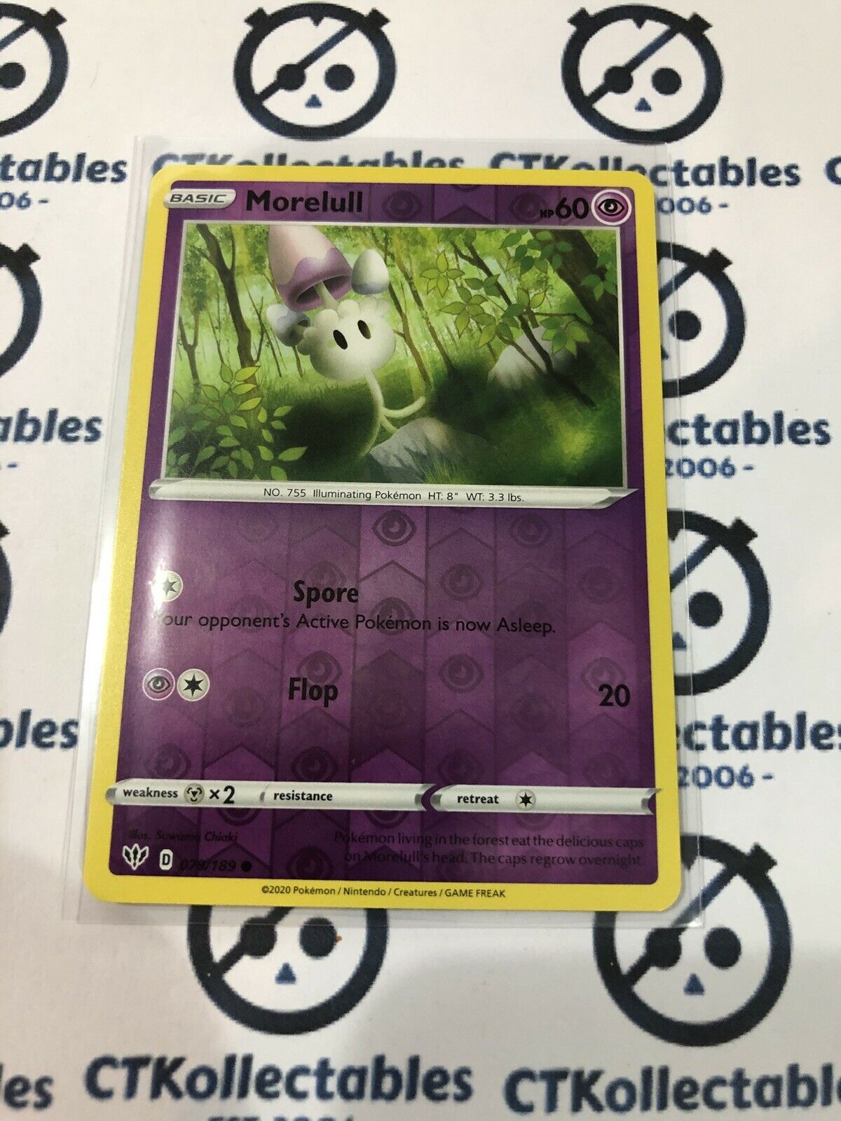 Morelull Reverse Holo #079/189 Common Pokémon Card Sword & Shield