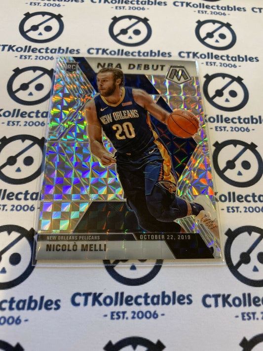 2019-20 Panini Mosaic Nicolo Melli NBA DEBUT Mosaic Silver Prizm #279 Pelicans