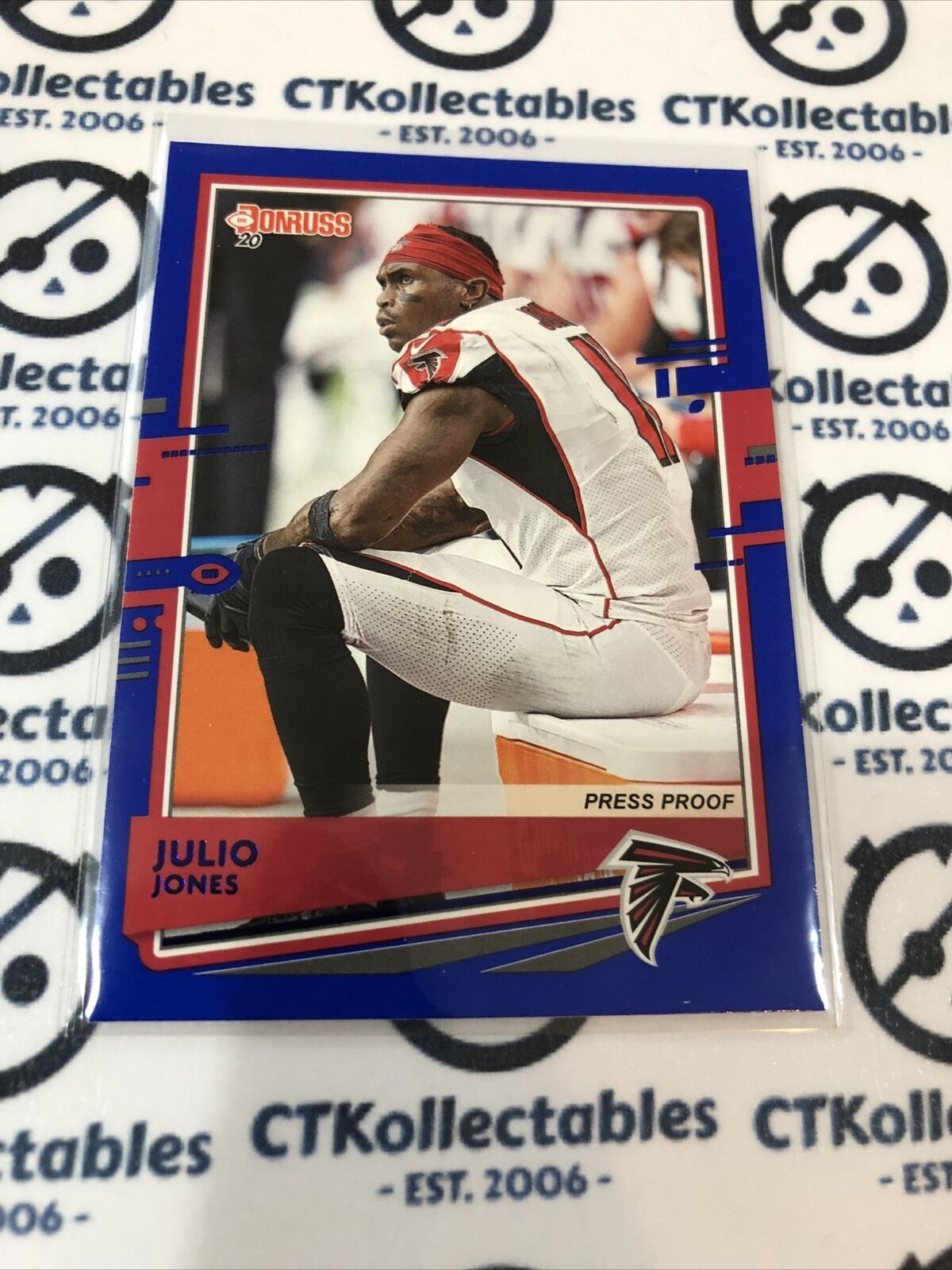 2020 NFL Donruss Blue Press Proof Julio Jones Variation #28 Falcons