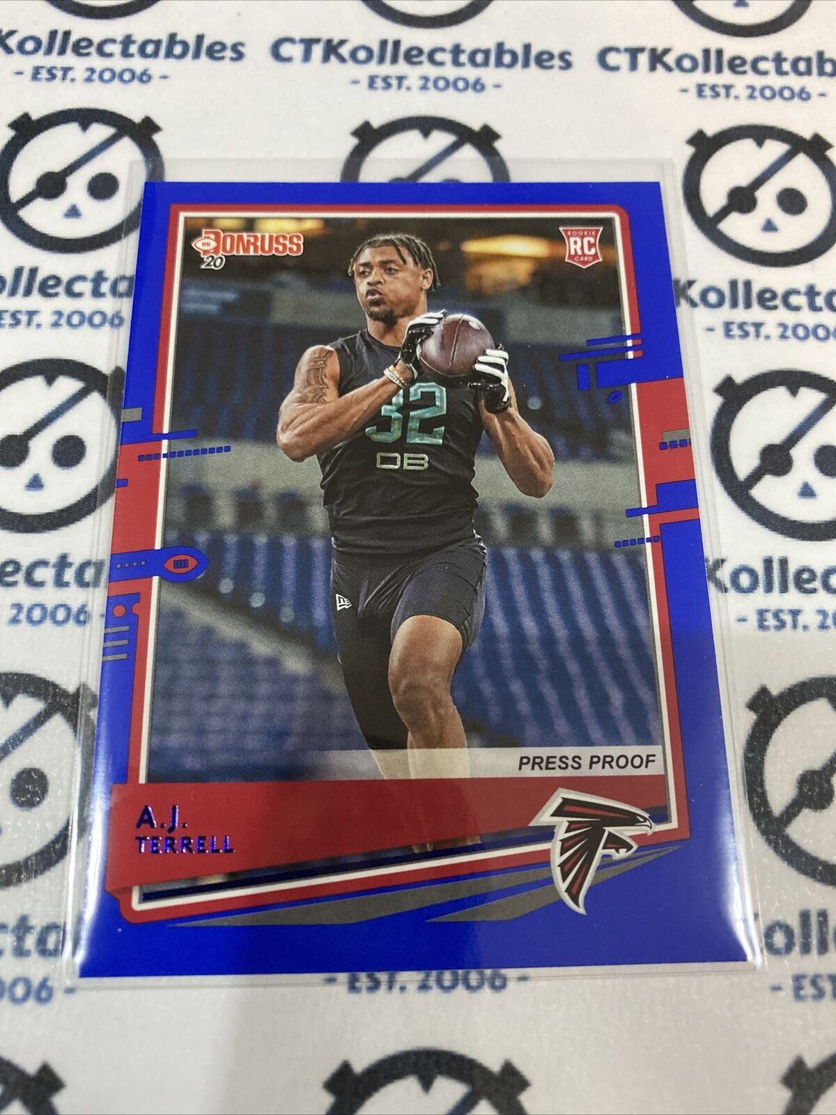 2020 NFL Donruss Blue Press Proof A.J Terrell RC #255 Falcons