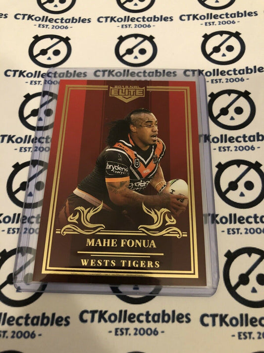 2019 NRL Elite Ruby Mojo Mahe Fonua #26/40 West Tigers SP