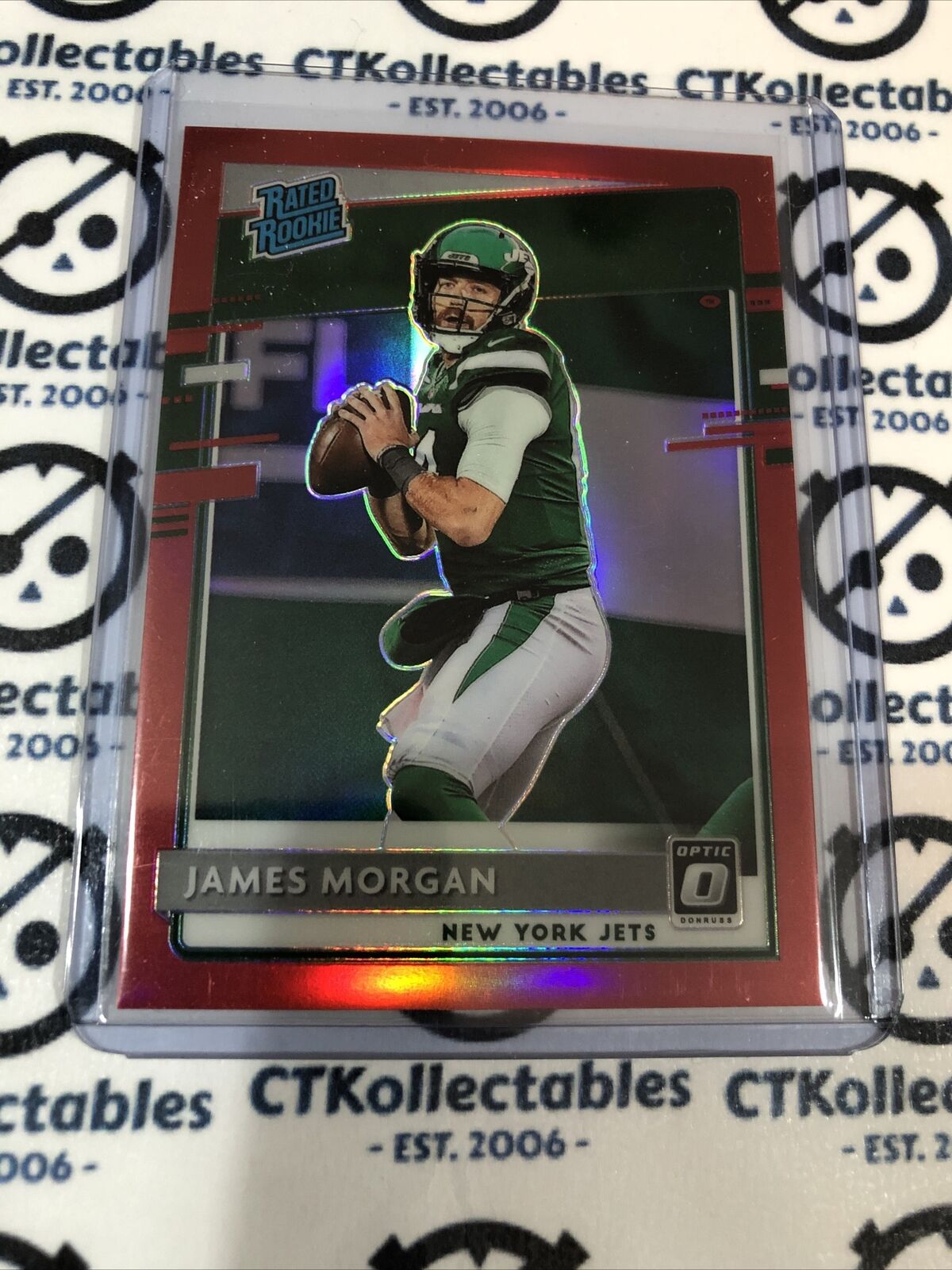 2020 NFL Donruss Optic Preview James Morgan Red Prizm #18/99 Jets