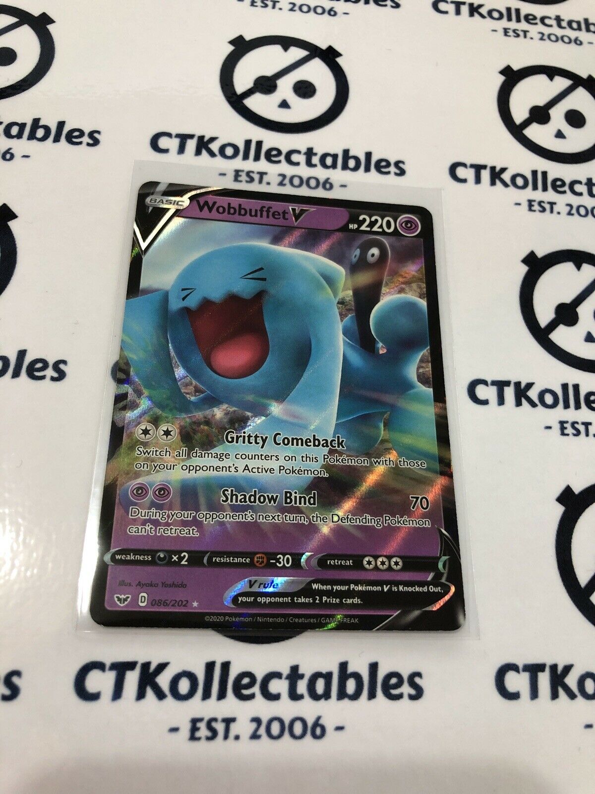 Wobbuffet V #086/202 Ultra Rare Pokémon Card Sword & Shield