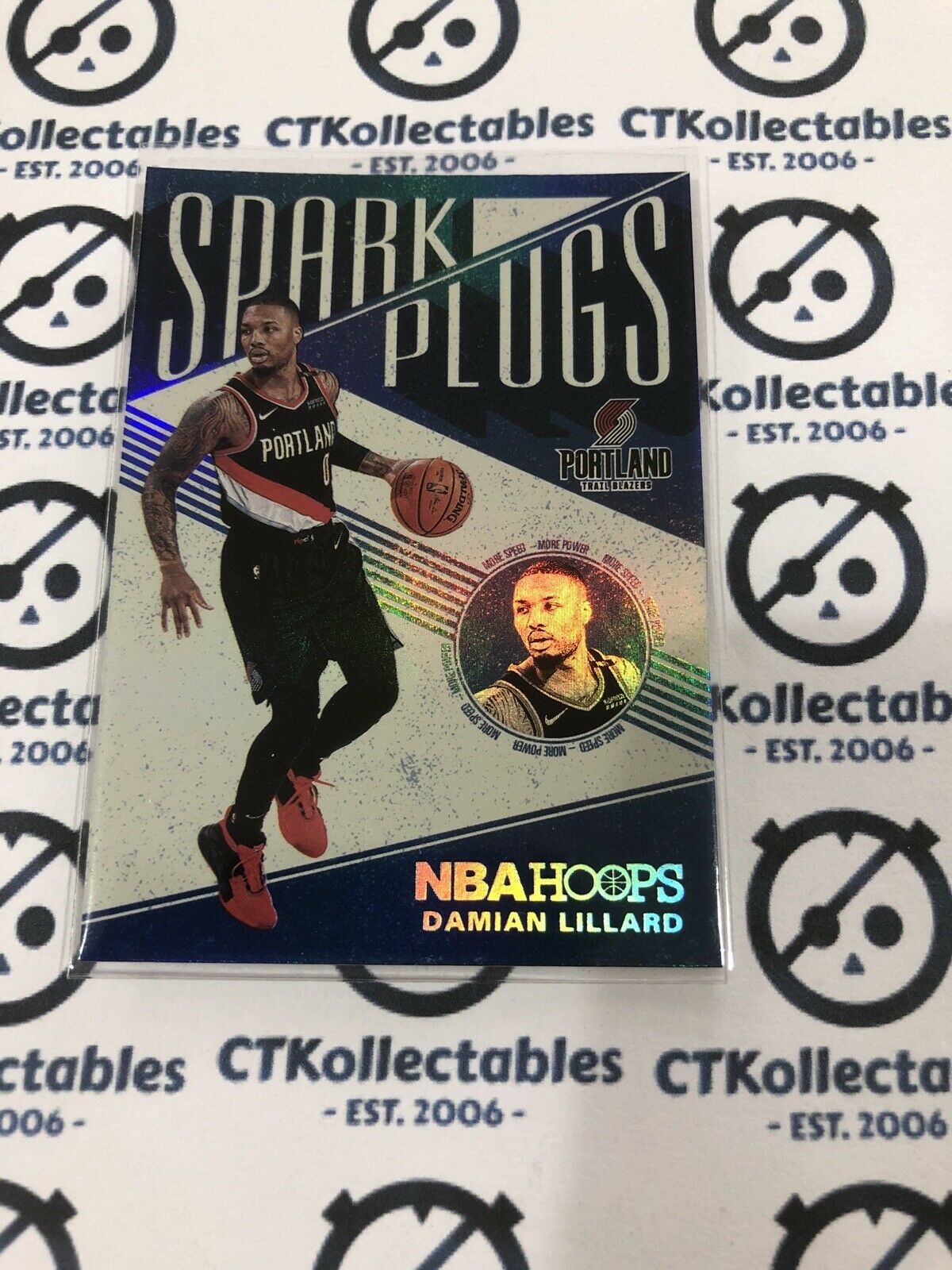 2019-20 Panini Hoops Spark Plugs Damian Millard Holo #6 Trailblazers