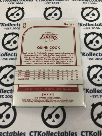 2019-20 Panini Hoops Red back Quinn Cook #267 Lakers