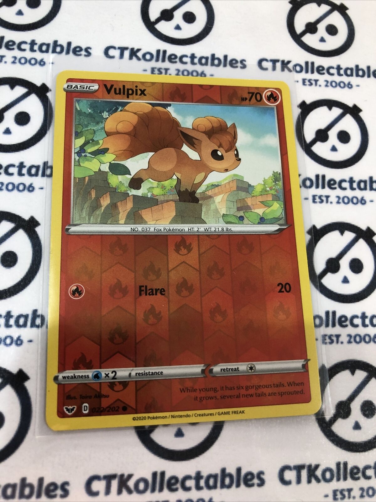 Vulpix Reverse Holo #022/202 Common Pokémon Card Sword & Shield