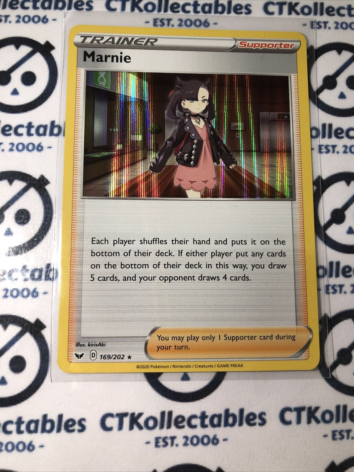 Marnie Trainer Holo #169/202 Rare Pokémon Card Sword & Shield