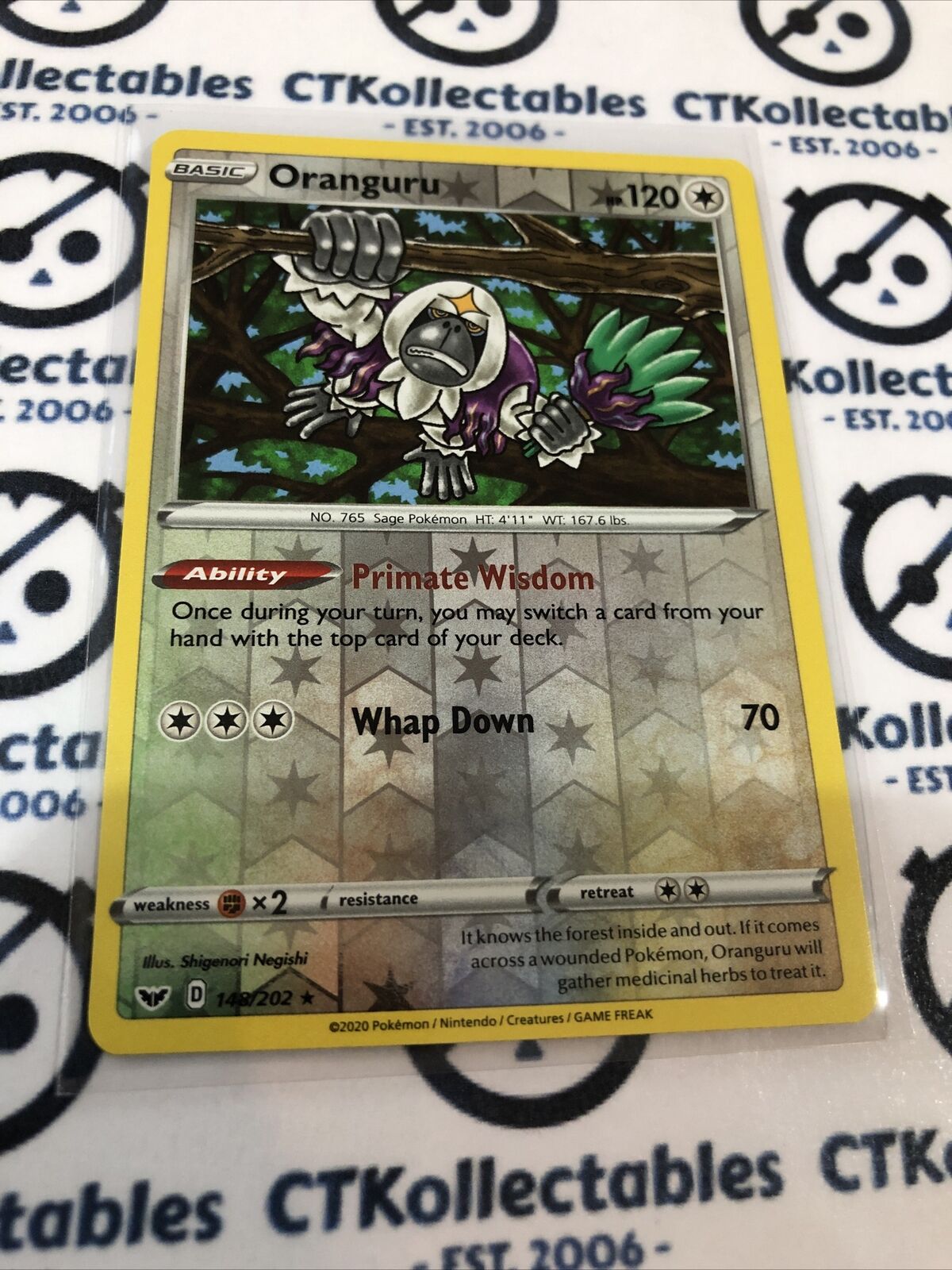 Oranguru Reverse Holo #148/202 Rare Pokémon Card Sword & Shield