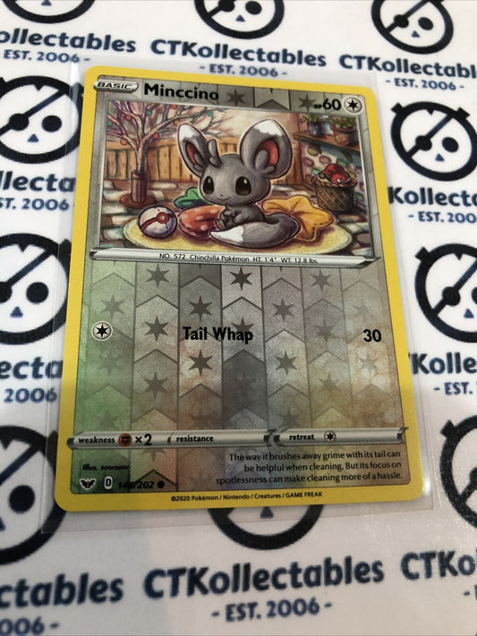 Minccino Reverse Holo #146/202 Common Pokémon Card Sword & Shield