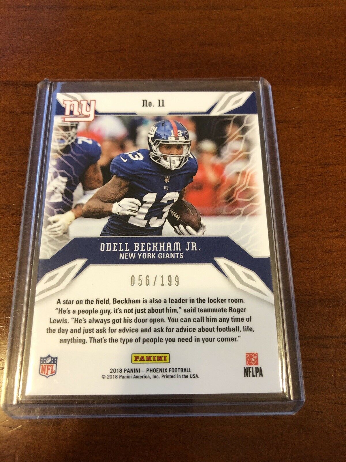 2018 Panini Phoenix Adrenaline Rush Odell Beckham Jr. #056/199 Giants