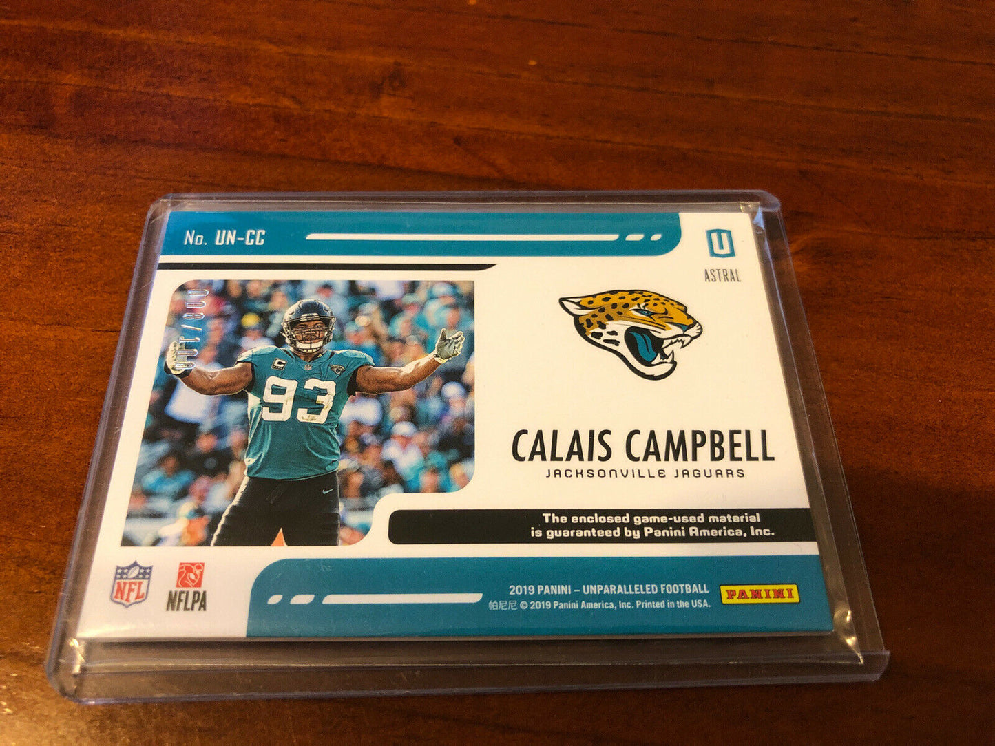 2019 Panini Unparalleled Undeniable Astral Calais Campbell GU Jaguars