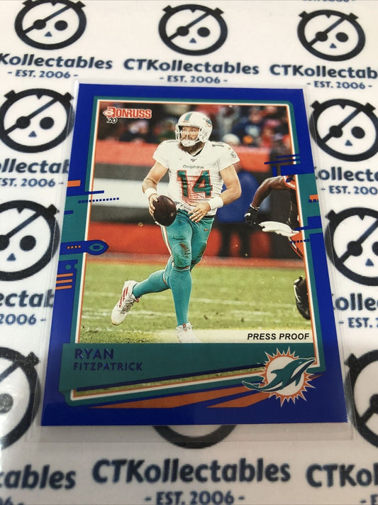 2020 NFL Donruss Press Proof Blue Rookies Ryan Fitzpatrick #150 Dolphins